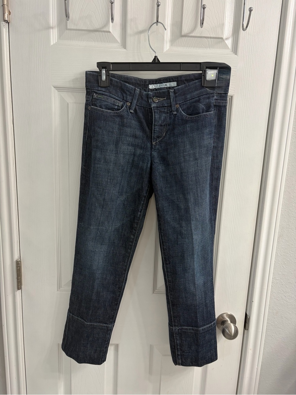 Joe's Jeans Dark Blue Low Rise Cropped Straight Jeans